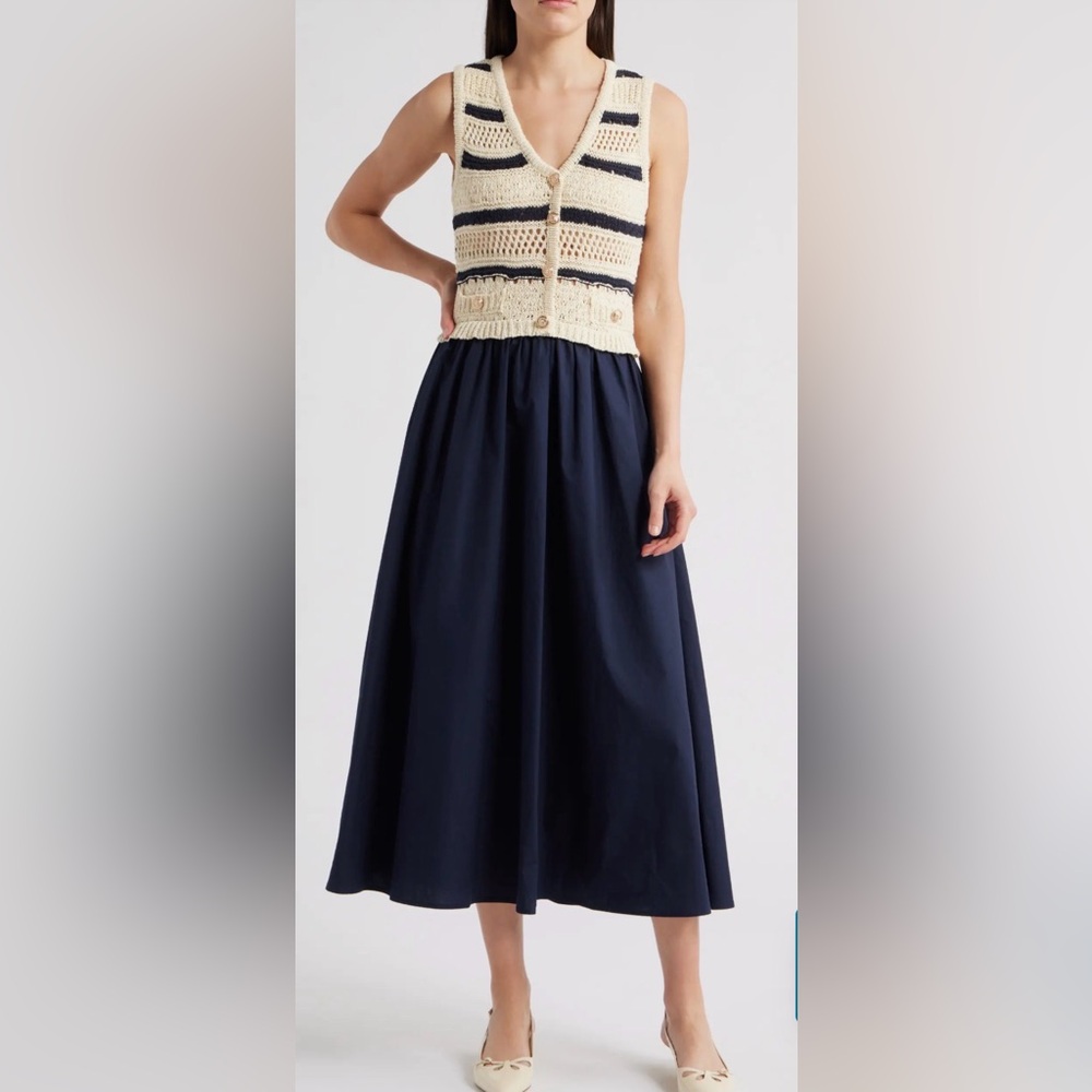 Chic Navy Blue Maxi Dress